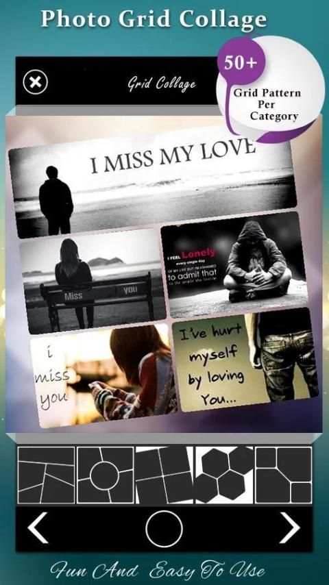 Miss You Photo Collage स्क्रीनशॉट 9