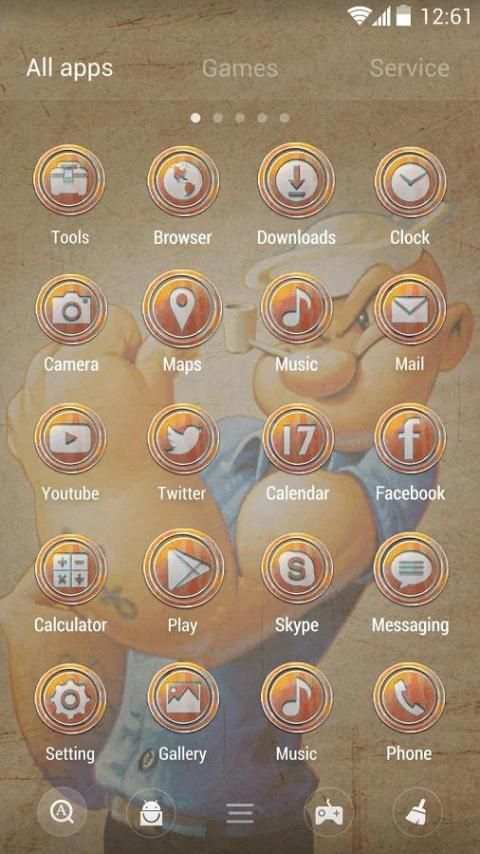 Popeye GO Launcher Theme 4 تصوير الشاشة