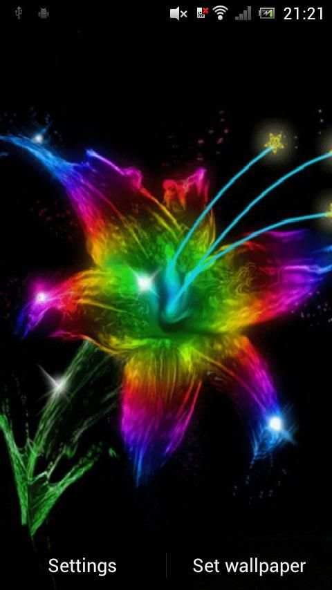 Neon flower live wallpaper screenshot 3