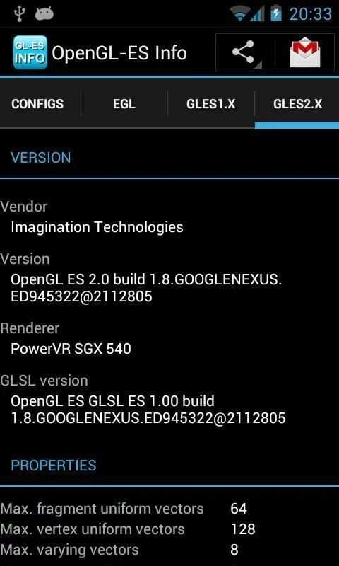 OpenGL-ES Info 2 تصوير الشاشة