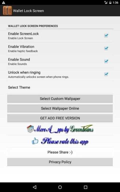 Wallet Lock Screen screenshot 1