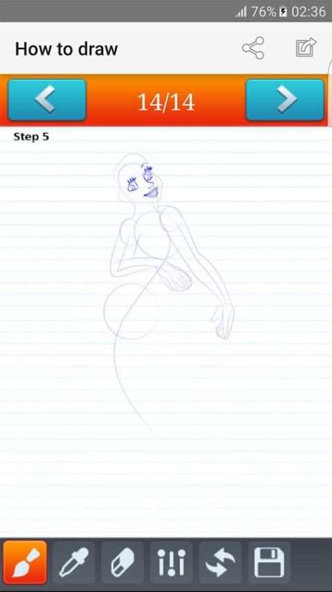 how to draw The Little Mermaid скриншот 3