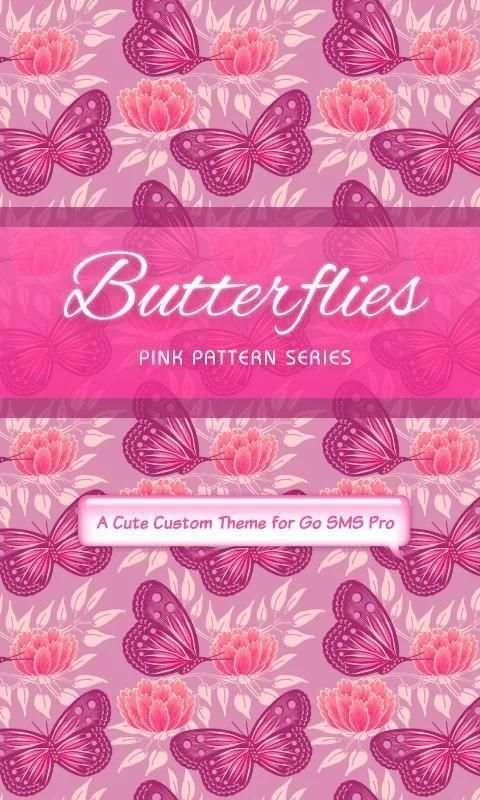 Pink Butterfly Go SMS Theme screenshot 6