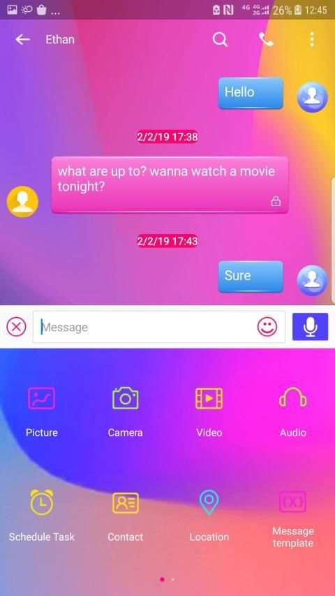 Next SMS Colorful world Skin स्क्रीनशॉट 1