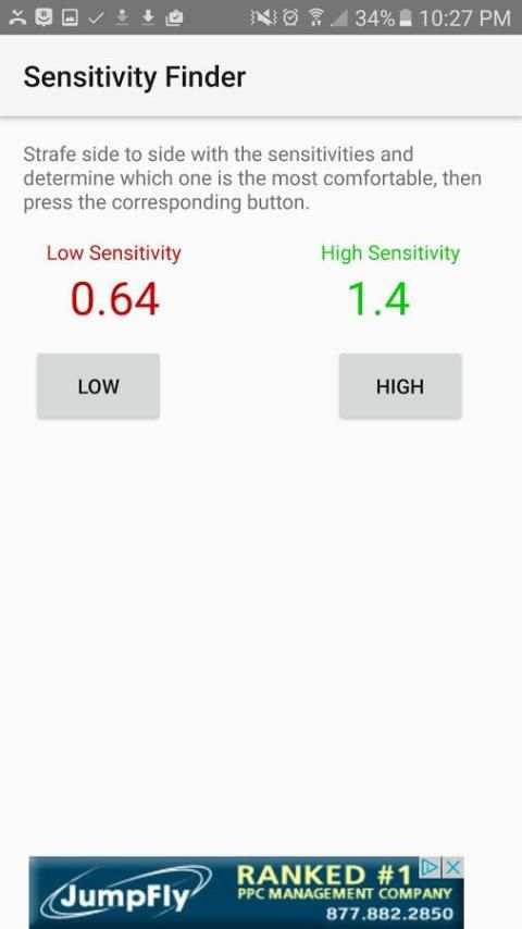Sensitivity Finder स्क्रीनशॉट 2