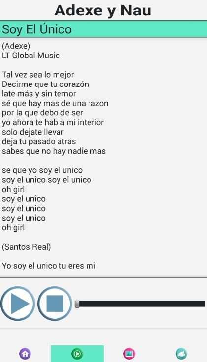 Adexe y Nau Musica Letras screenshot 1