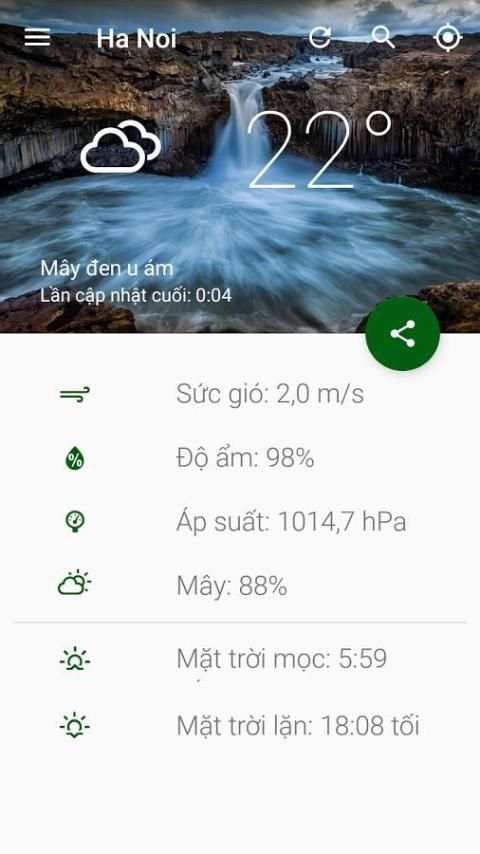 Thời tiết hôm nay screenshot 8