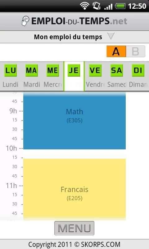 Emploi du temps screenshot 4
