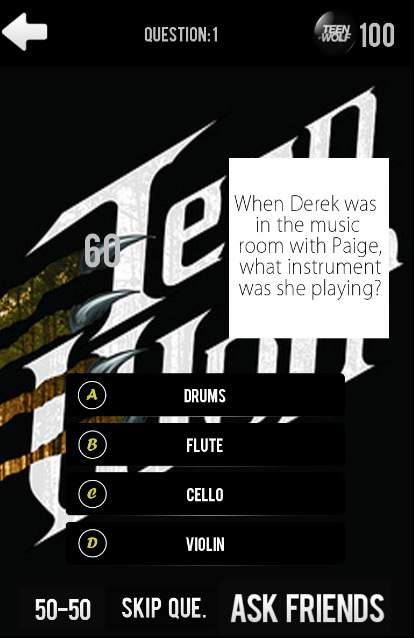 Teen Wolf Quiz Game screenshot 1