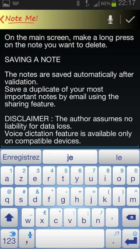 Note Me ! - Notepad screenshot 1