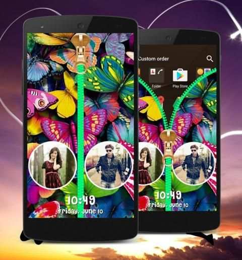 Butterfly Zipper Lock Screen скриншот 5