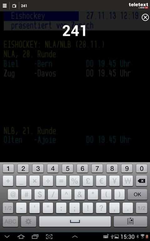 TELETEXT (mobile Website) screenshot 1