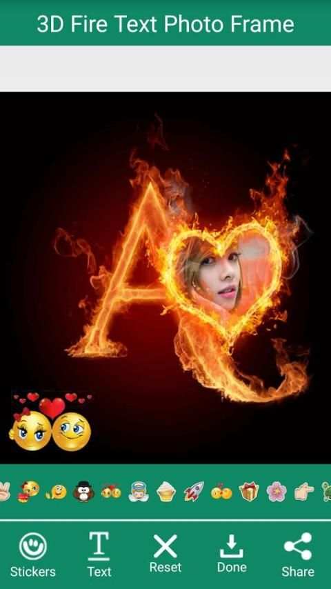 3D Fire Text Photo Frame screenshot 3