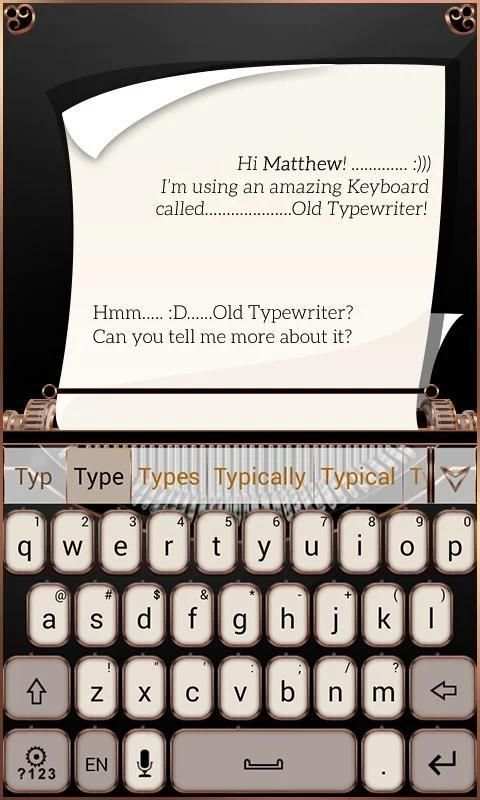 Old Typewriter Keyboard Theme 5 تصوير الشاشة
