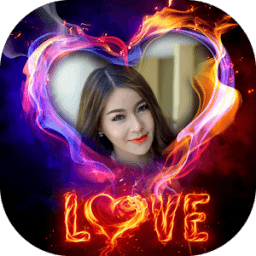 Fire Text Photo Frame आइकन