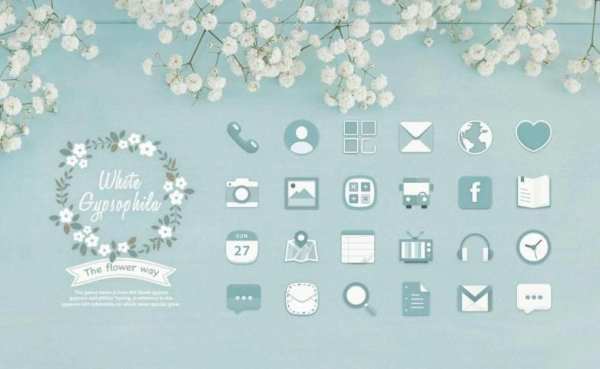 Mint gypsophila Launcher theme screenshot 5
