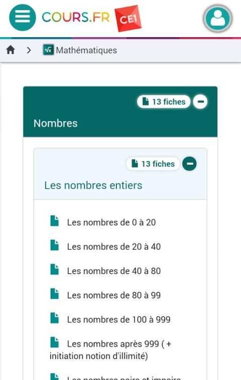 Cours.fr CE1 скриншот 3