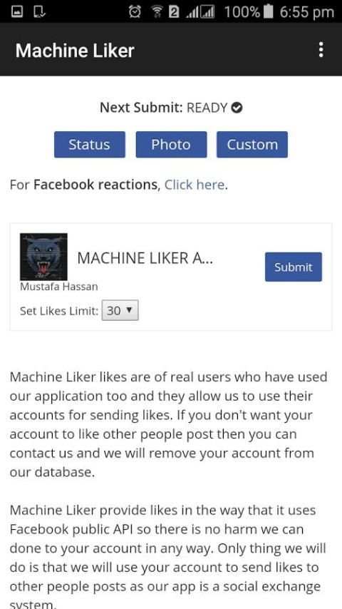 Machine Liker स्क्रीनशॉट 4