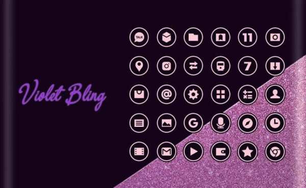 Violet Bling Launcher theme screenshot 6