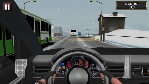 Racing in Car: Snow Traffic screenshot 1