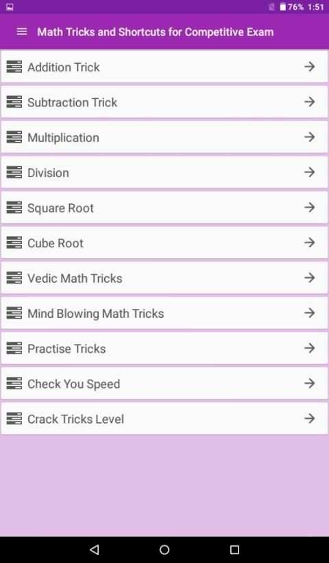 Math Tricks Competitive Exam 1 تصوير الشاشة