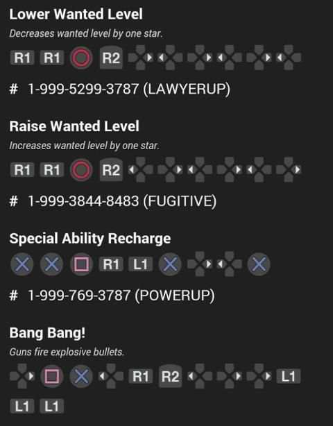 Cheats gta V screenshot 5