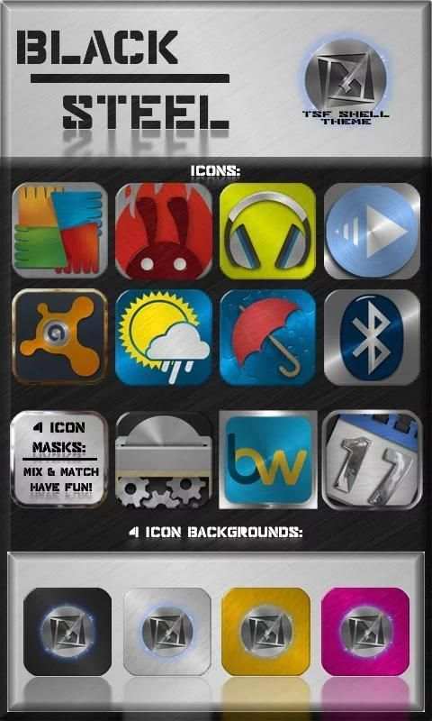 Black-Steel TSF Shell Theme скриншот 8