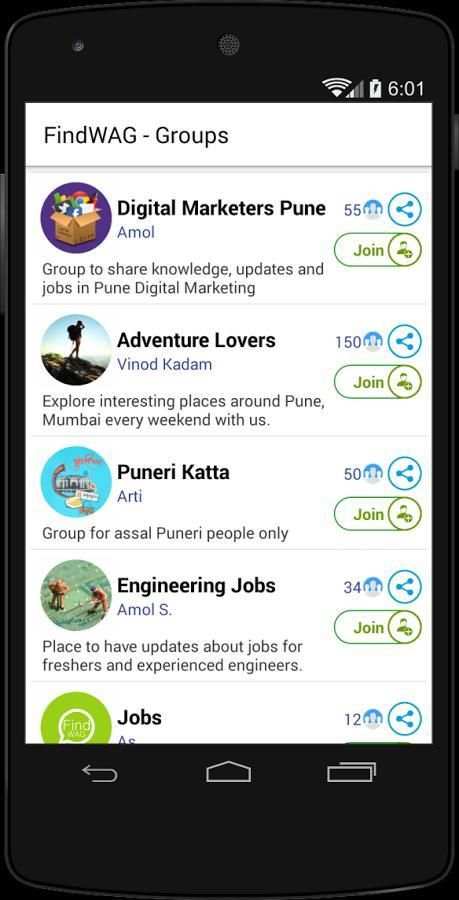 Findwag - Find WhatsApp Groups screenshot 1