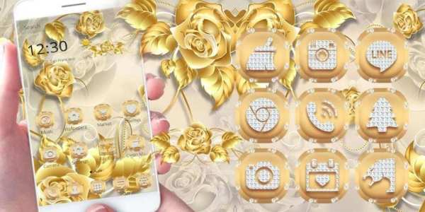 Golden Rose Theme Gold Roses स्क्रीनशॉट 3