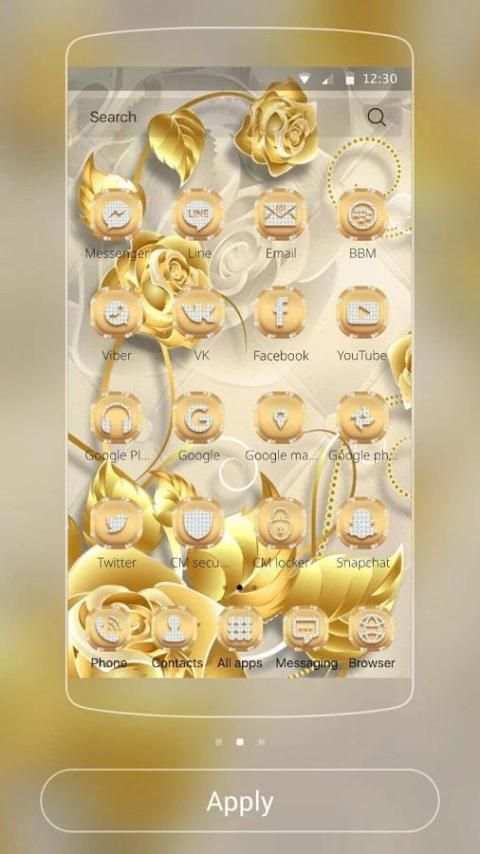 Golden Rose Theme Gold Roses स्क्रीनशॉट 2