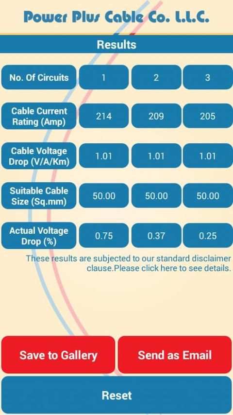 Cable Size Calculator screenshot 6