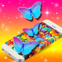 Neon Butterflies Wallpaper
