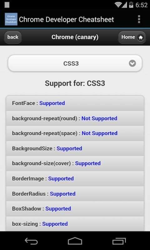 Chrome Developer Cheatsheet screenshot 1