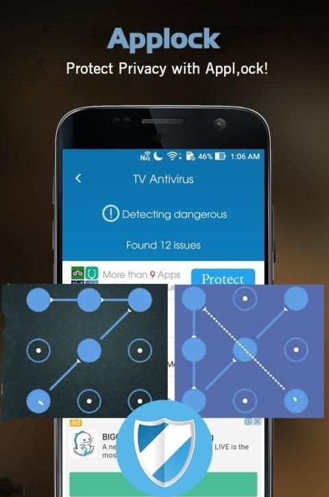 TV Antivirus Free + Applock screenshot 1