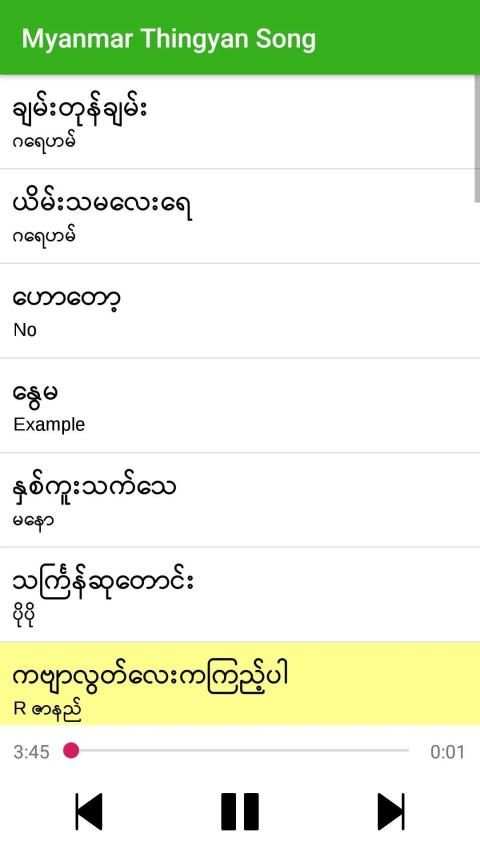 Myanmar Thingyan Song screenshot 1