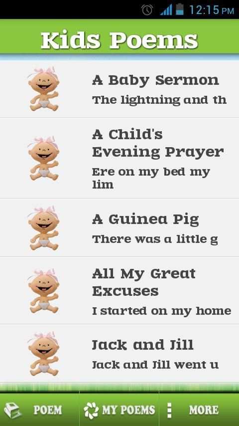 Kids Poems (Free Application) скриншот 5