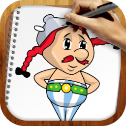 Draw Asterix and Obelix icon