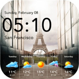 Weather &amp; Clock Widget Free иконка