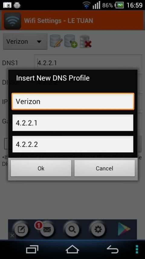 WiFi Settings (dns,ip,gateway) screenshot 4
