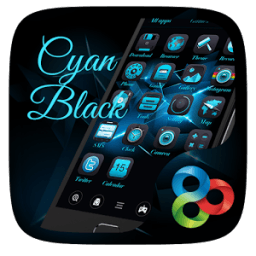 Cyan+Black Go Launcher Theme иконка