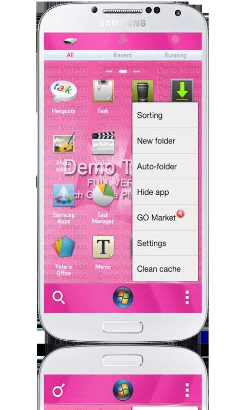 Windows 7 Pink Lite Edition GO Launcher EX Theme screenshot 4