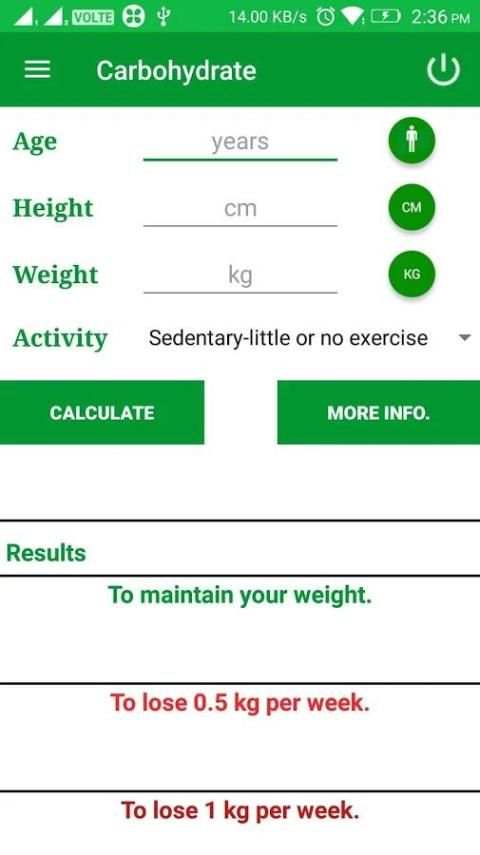 Carbohydrate Calculator स्क्रीनशॉट 4