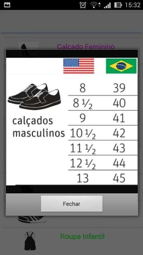 Tamanho Roupas Br Eua скриншот 1
