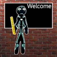 Neon Stickman Iron Math Teacher School House