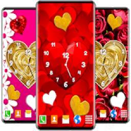 Love Analog Clock ❤️ Watch Live Wallpaper Hearts