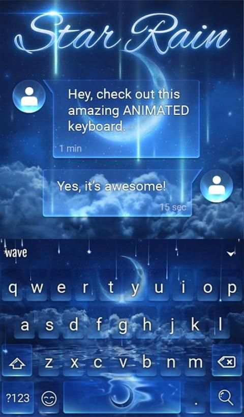 Star Rain Animated Keyboard स्क्रीनशॉट 3