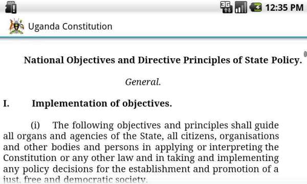 Uganda Constitution 4 تصوير الشاشة