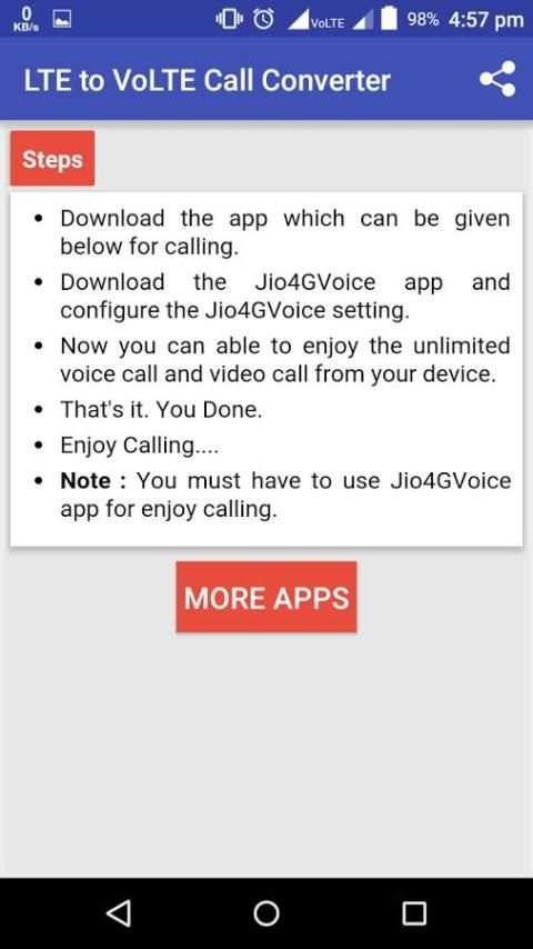 LTE to VoLTE Call Converter скриншот 1