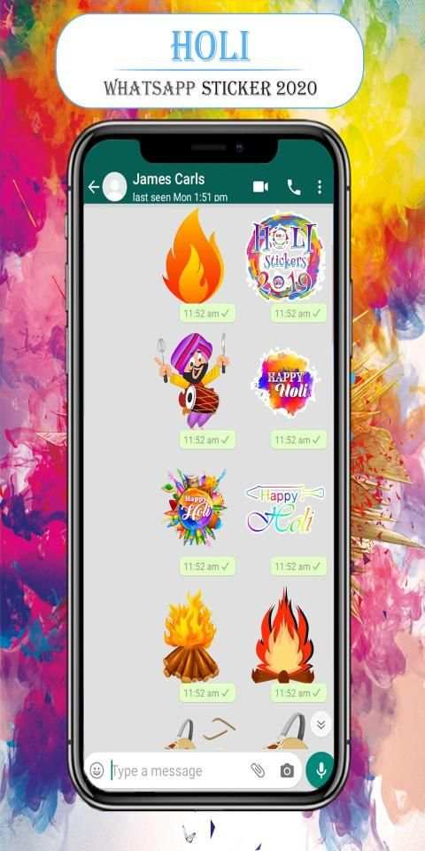 Holi Sticker: Happy Holi & Holi 2020 (WASticker) स्क्रीनशॉट 5