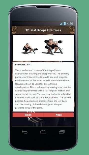 biceps workout :free download 5 تصوير الشاشة